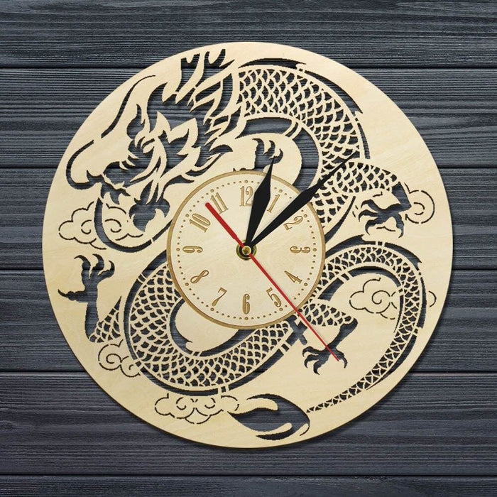 Dragon Wood Wall Clock