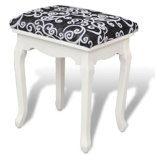 Dressing Stool Black Fabric Xabtoi