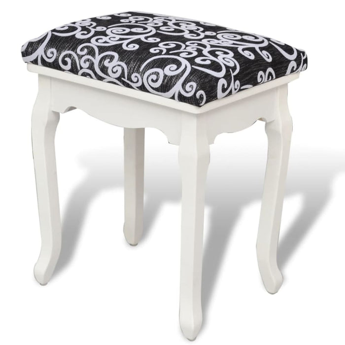 Dressing Stool Black Fabric Xabtoi