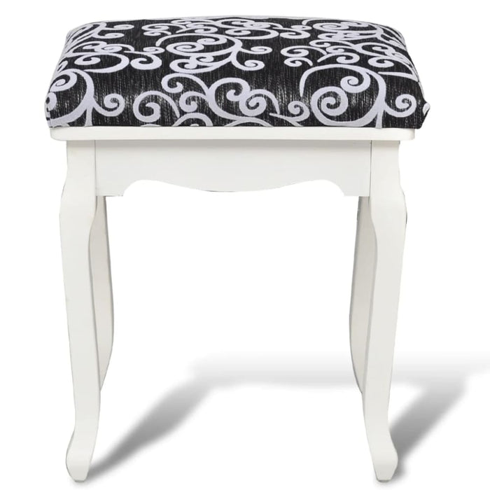 Dressing Stool Black Fabric Xabtoi