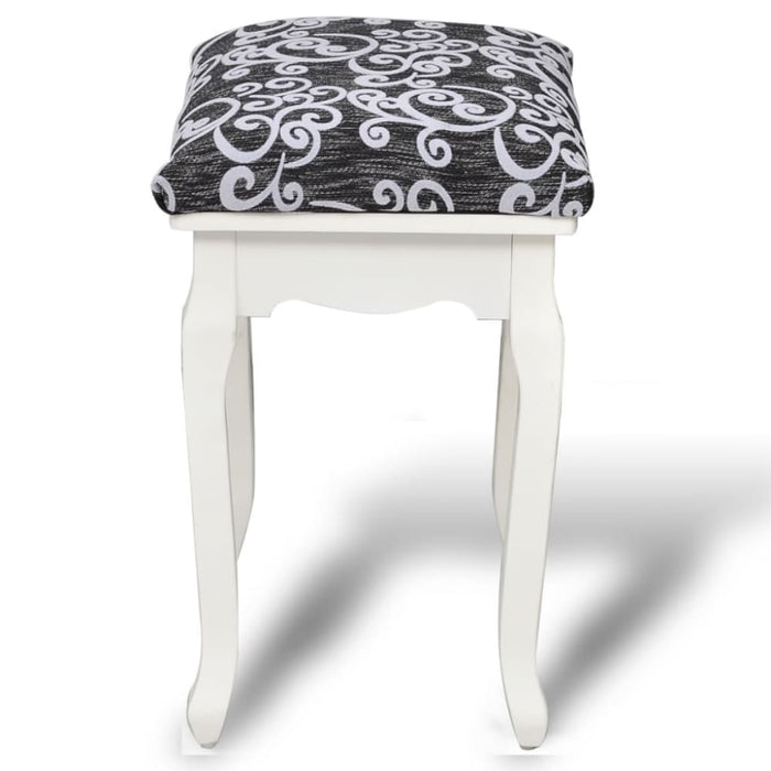 Dressing Stool Black Fabric Xabtoi