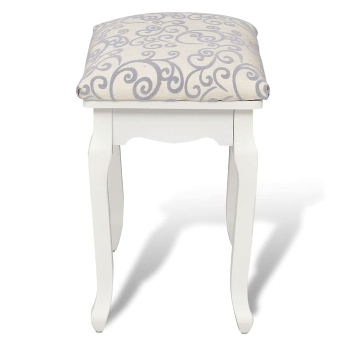 Dressing Stool Warm White Fabric Xabtol
