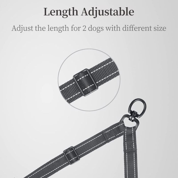 Dual Adjustable Length Lead Quality Reflective no Tangle