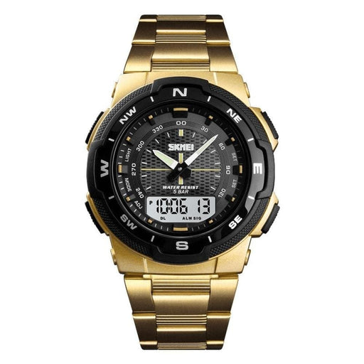 Dual Time Display Digital Wristwatch