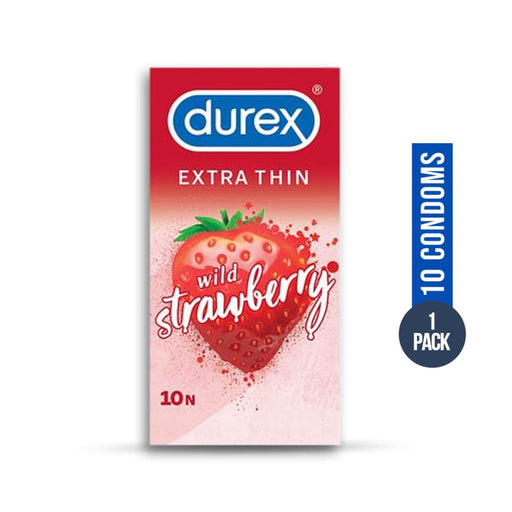 Durex Extra Thin Strawberry Flavoured Condoms 10 Pack