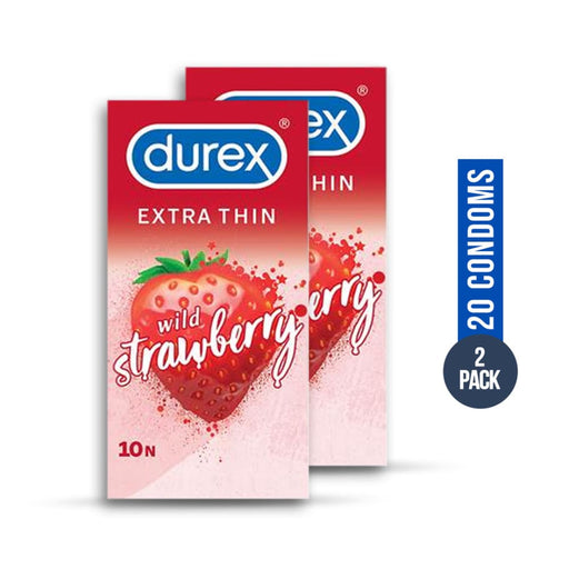 Durex Extra Thin Strawberry Flavoured Condoms 20 Pack