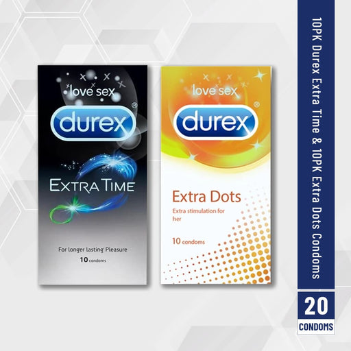 Durex Extra Time & Dots Condoms - Combo 20 Pack
