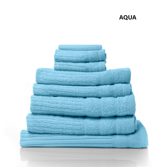 Eden Egyptian Cotton 600gsm 8 Piece Luxury Bath Towels Set 