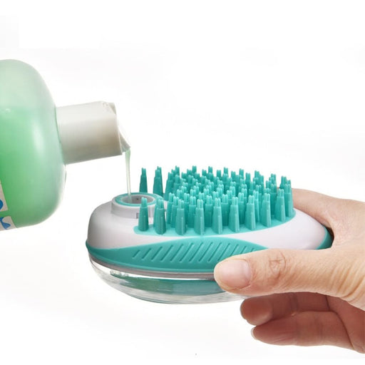 Effective Soft Grooming Bath Brush With Shampoo Dispenser