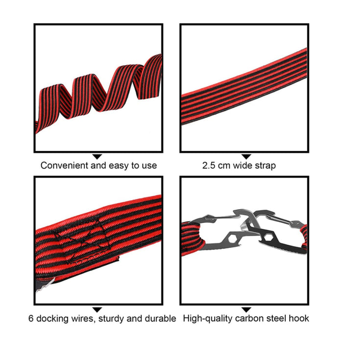 Elastic Luggage Tied Rope with Carbon Steel Hook