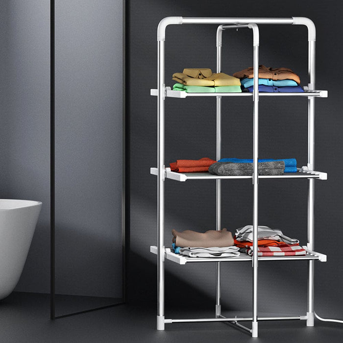 Electric Heated Towel Clothes Rail Rack Airer Dryer Warmer