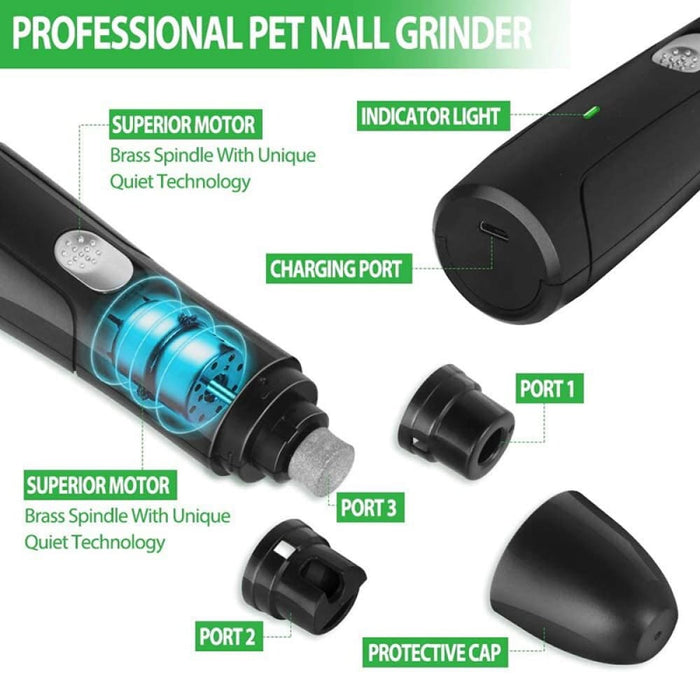 Electric Usb Rechargeable Safe no Noise Painless Dog Nail