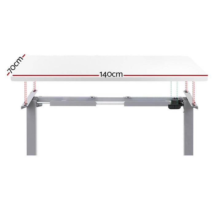 Electric Standing Desk Motorised Sit Stand Desks Table Grey