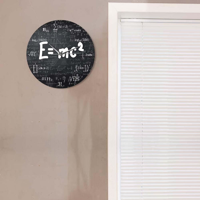 E=mc2 Math Formula Geek Wall Clock Theory Of Relativity