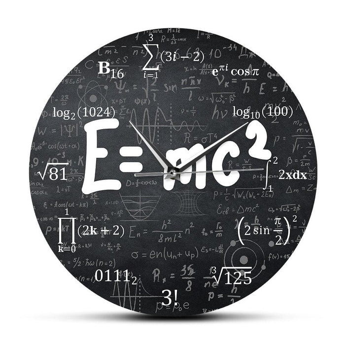 E=mc2 Math Formula Geek Wall Clock Theory of Relativity