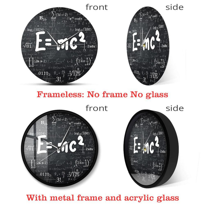 E=mc2 Math Formula Geek Wall Clock Theory of Relativity