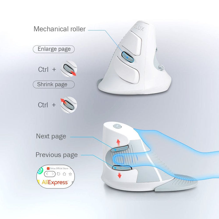 Ergonomic Design Wireless 6 Buttons Vertical Mouse