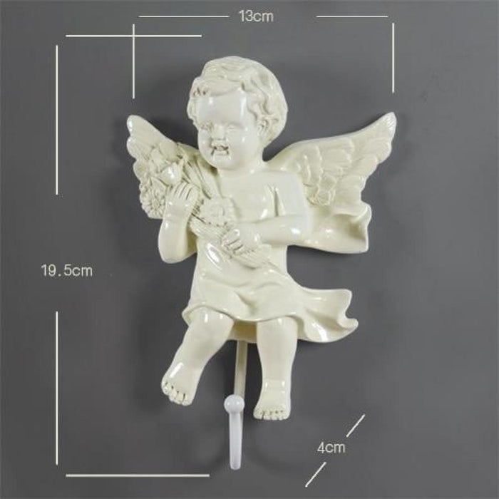 European Angel Statue Wall Decor Keys Holder Hanger