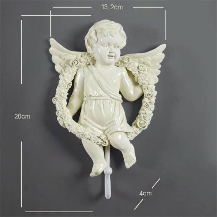European Angel Statue Wall Decor Keys Holder Hanger