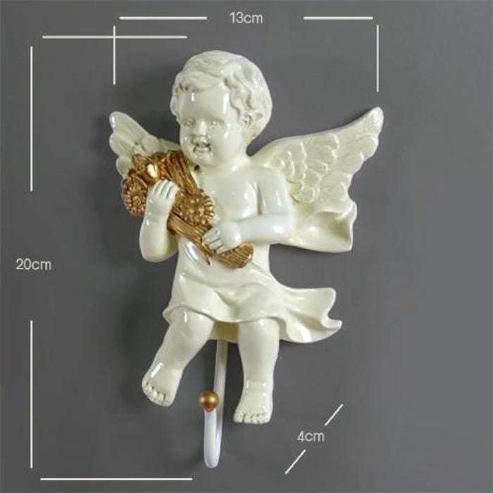 European Angel Statue Wall Decor Keys Holder Hanger