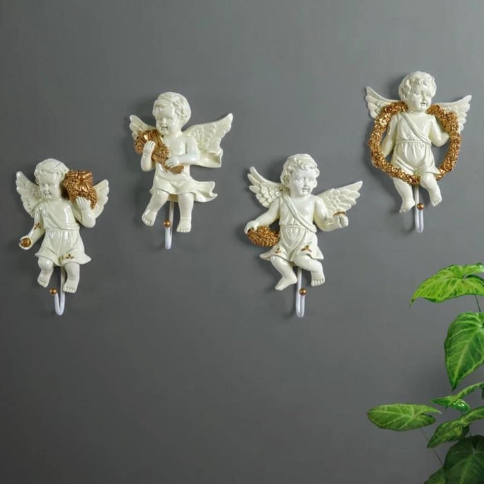 European Angel Statue Wall Decor Keys Holder Hanger