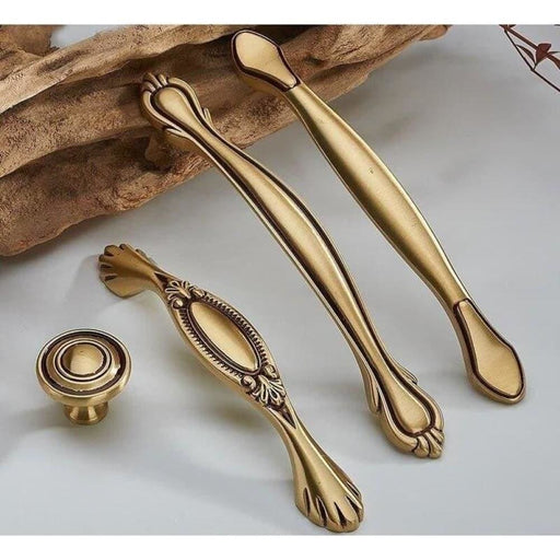 European Brass Gold Furniture Handle Pure Copper Kitchen