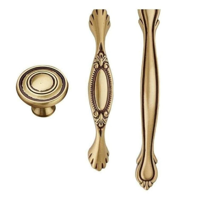 European Brass Gold Furniture Handle Pure Copper Kitchen
