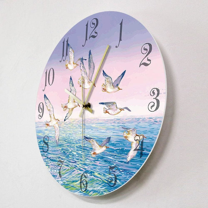 Fantasy Landscape Flying Seagulls Painting Printed Wall