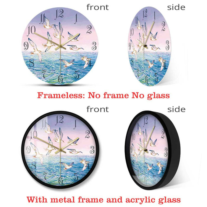 Fantasy Landscape Flying Seagulls Painting Printed Wall