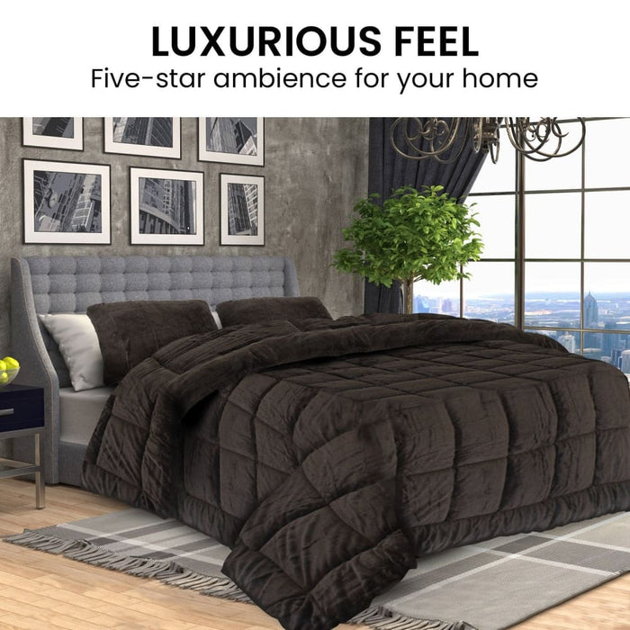 Faux Mink Comforter Quilt Doona Duvet 600gsm - Super King