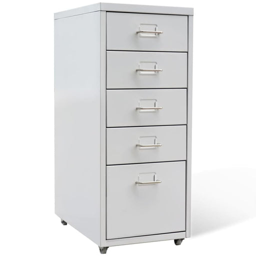 File Cabinet With 5 Drawers Grey 68,5 Cm Steel Xboxx