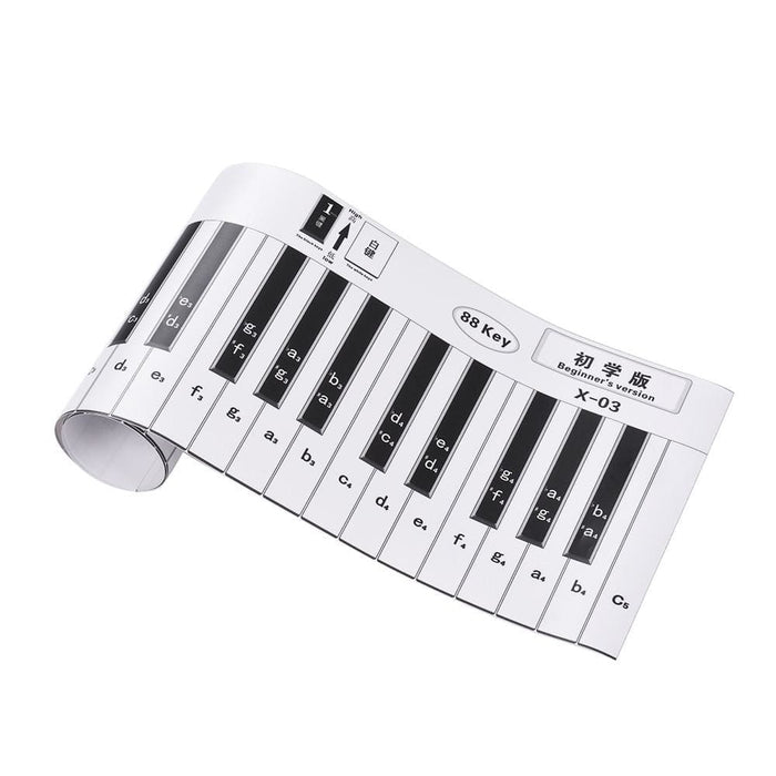 Fingering Version 88 Keys Piano Practice Chart Keyboard