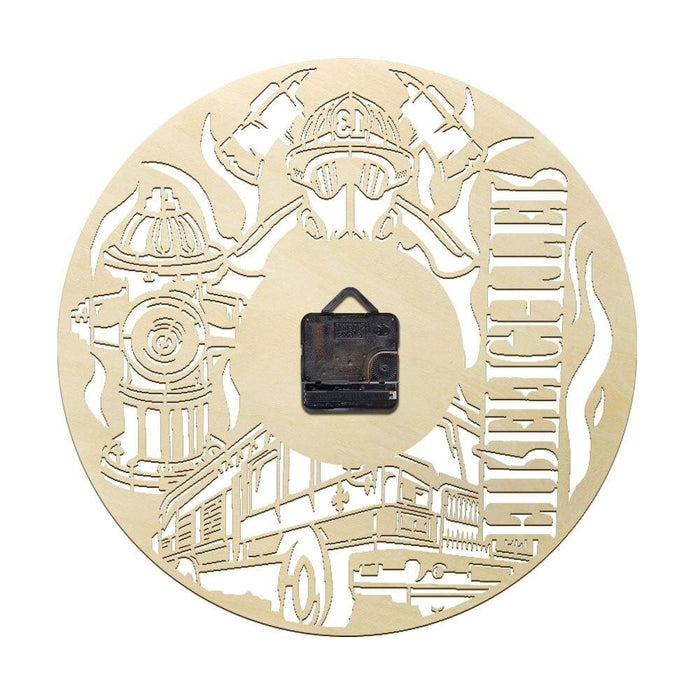 Firefighter Wood Wall Clock