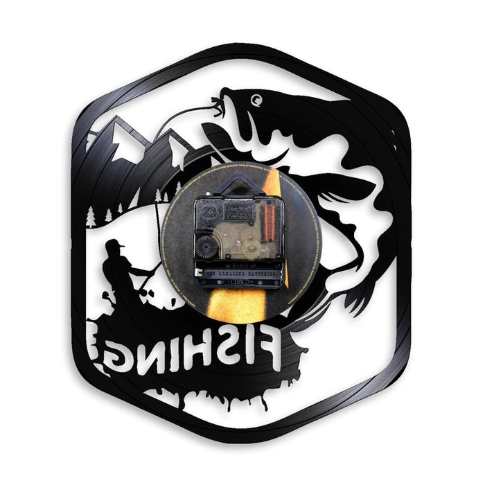 Fisherman Home Decor Silent Quartz Wall Time Clock Fishing