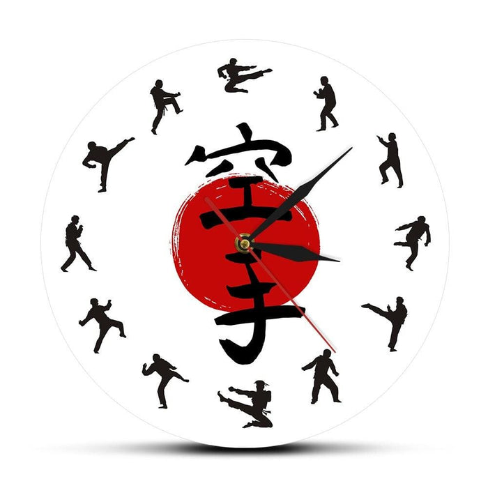 Fistfight Karate Wall Decor Hanging Silent Watch Japanese