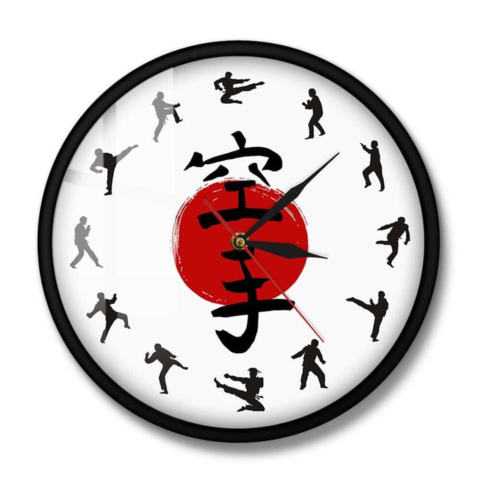 Fistfight Karate Wall Decor Hanging Silent Watch Japanese