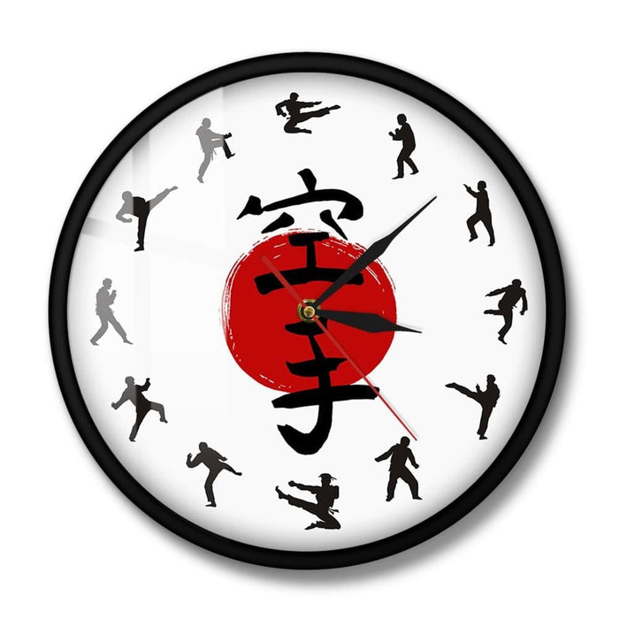 Fistfight Karate Wall Decor Hanging Silent Watch Japanese