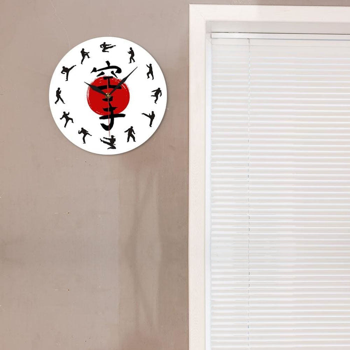 Fistfight Karate Wall Decor Hanging Silent Watch Japanese