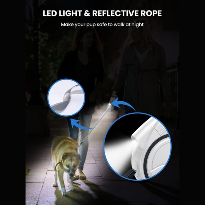 Flashlight Retractable 360° no Tangle Anti-slip Handle Dog