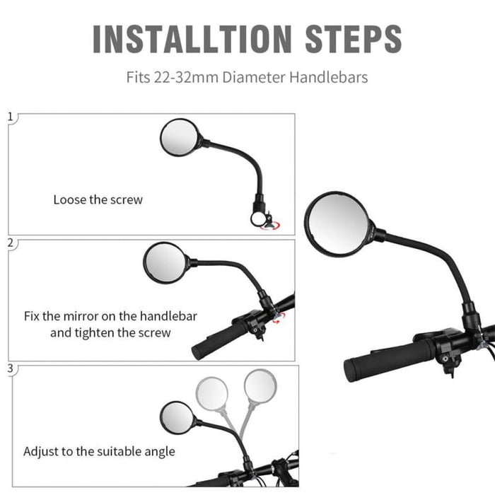 Flexible Handlebar Rearview Bicycle Mirror