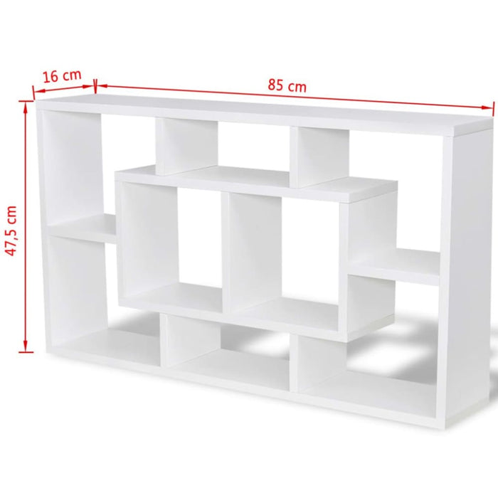 Floating Wall Display Shelf 8 Compartments White Xaxpan