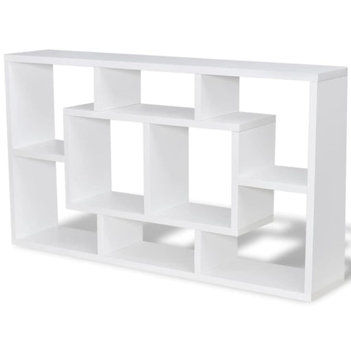 Floating Wall Display Shelf 8 Compartments White Xaxpan