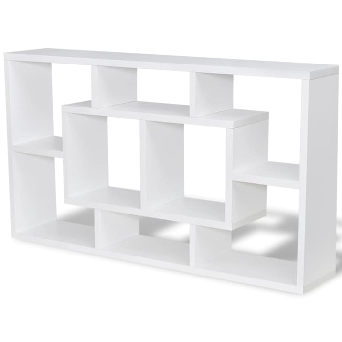 Floating Wall Display Shelf 8 Compartments White Xaxpan