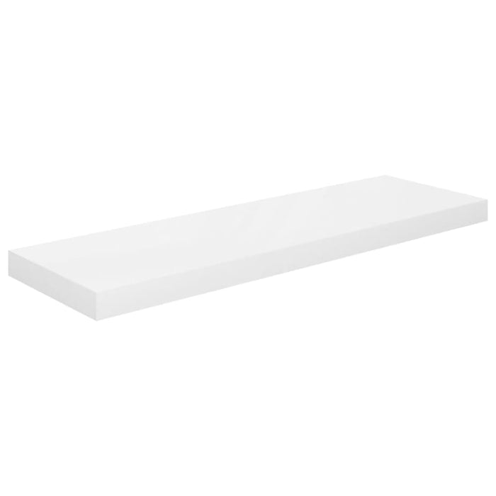 Floating Wall Shelf Glossy Look White Mdf Txtipo