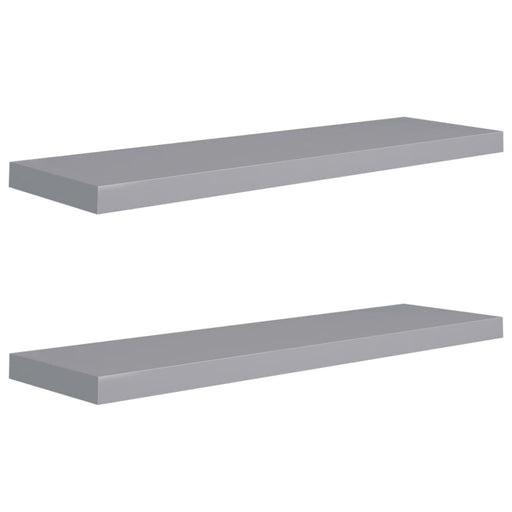 Floating Wall Shelves 2 Pcs Grey Mdf Txtnlb