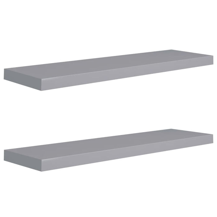 Floating Wall Shelves 2 Pcs Grey Mdf Txtnlb