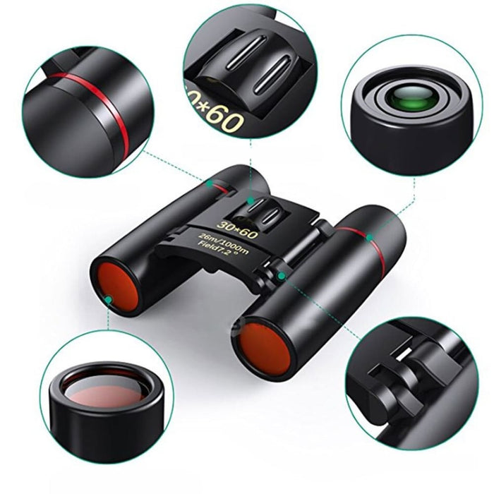 Foldable 30x60 Zoom Binoculars Telescope with Rope