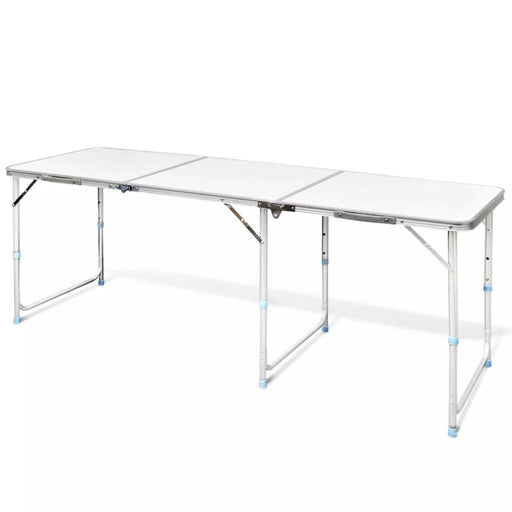 Foldable Camping Table Height Adjustable Aluminium 180 x 60