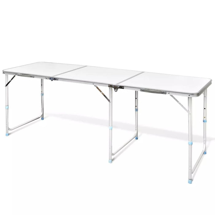 Foldable Camping Table Height Adjustable Aluminium 180 x 60