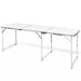 Foldable Camping Table Height Adjustable Aluminium 180 x 60